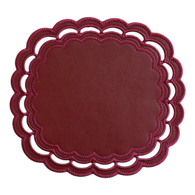 Bordo Mini Siena Deri Peçete