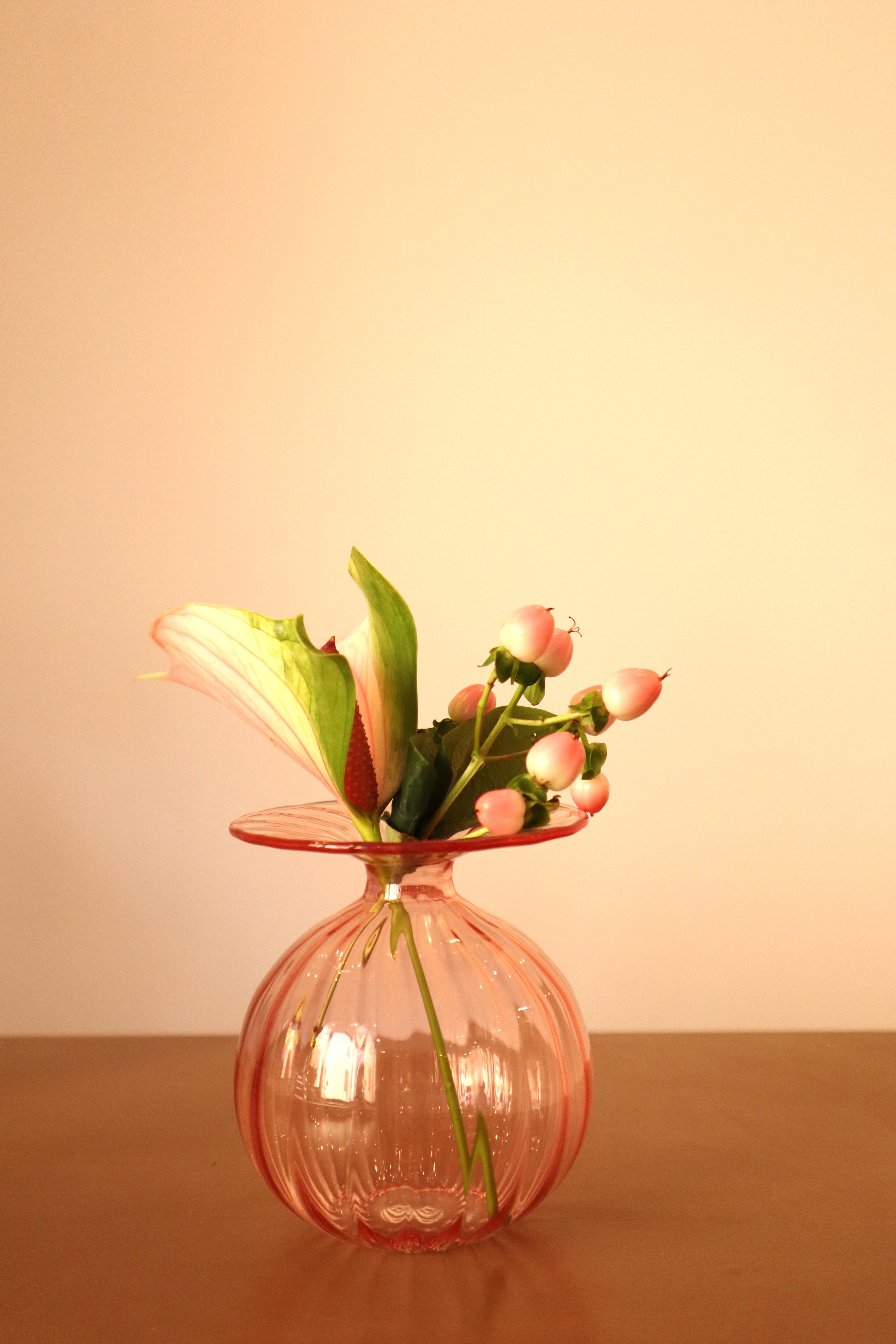 Pembe Magnolia Şamdan & Vazo